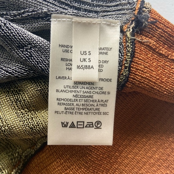 Free People Pluto Faux Wrap Multicolor Long Sleeve Ribbed Top Size Small NWT - Picture 8 of 13